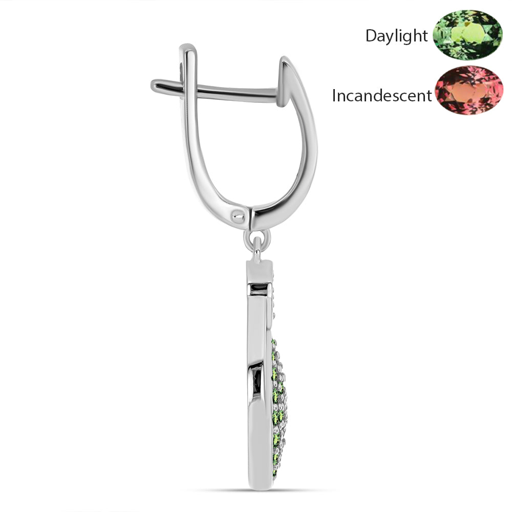 Cercei din Argint 925 ( 5.56 grame ) cu Alexandrit Natural 1.14 Carate 2 