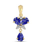 Pandantiv din Argint 925 Placat cu Aur ( 1.14 grame ) cu Lapis Lazuli și Topaz Alb 1.41 Carate