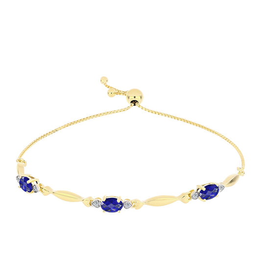 Brățară din Argint 925 Placat cu Aur ( 4.38 grame ) cu Lapis Lazuli și Topaz Alb 1.43 Carate
