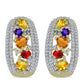 Cercei din Argint 925 Placat cu Aur ( 8.71 grame ) cu Safir Curcubeu și Topaz Alb 3.74 Carate