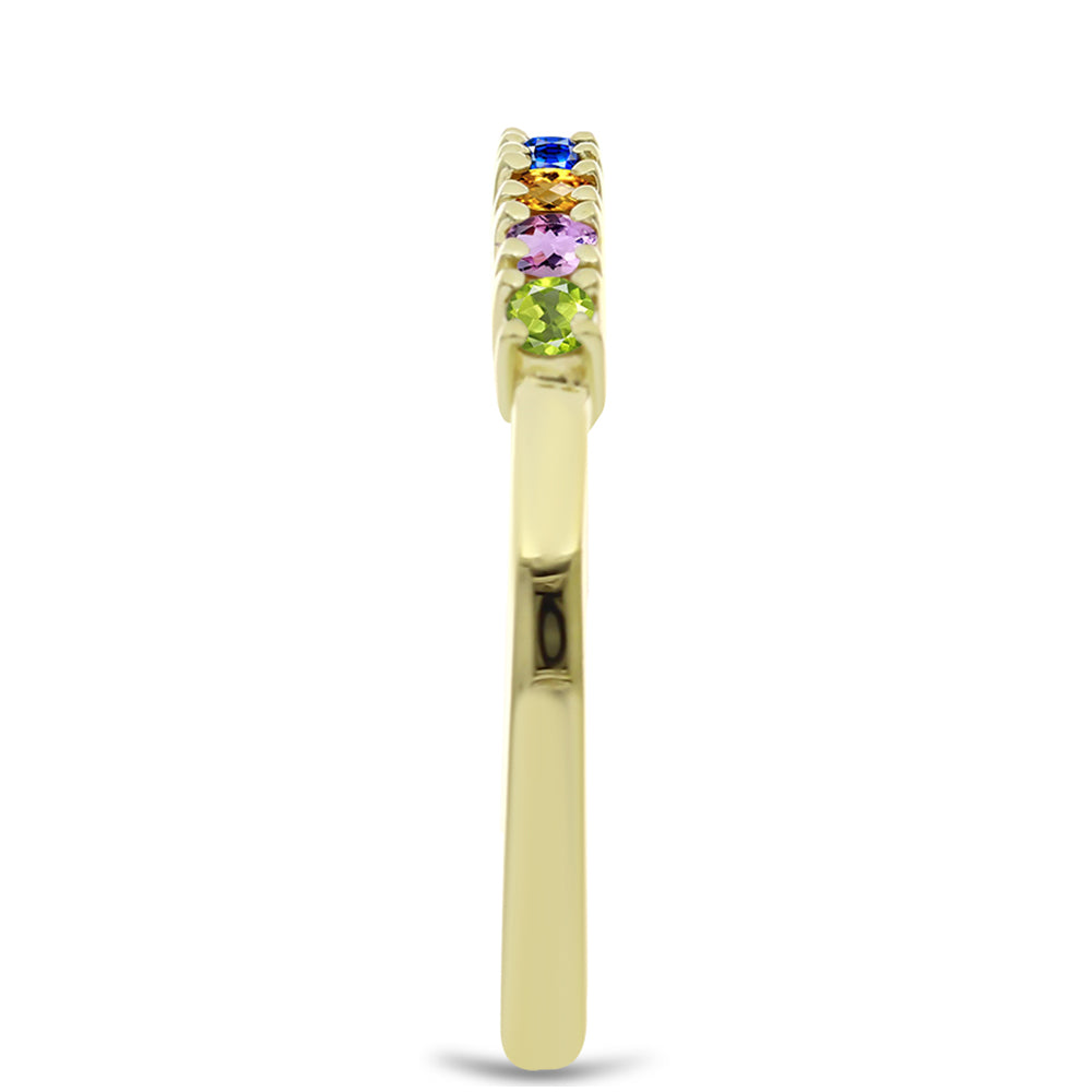Inel din Argint 925 Placat cu Aur ( 1.71 grame ) cu Safir Curcubeu 0.29 Carate