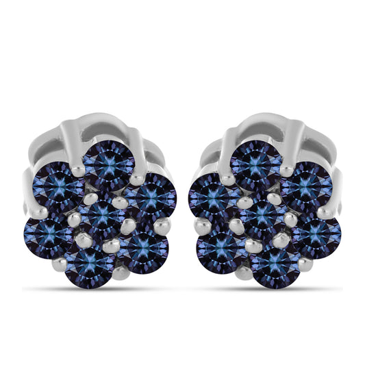 Cercei din Argint 925 ( 1.45 grame ) cu Moissanite Violet Imperial 0.47 Carate