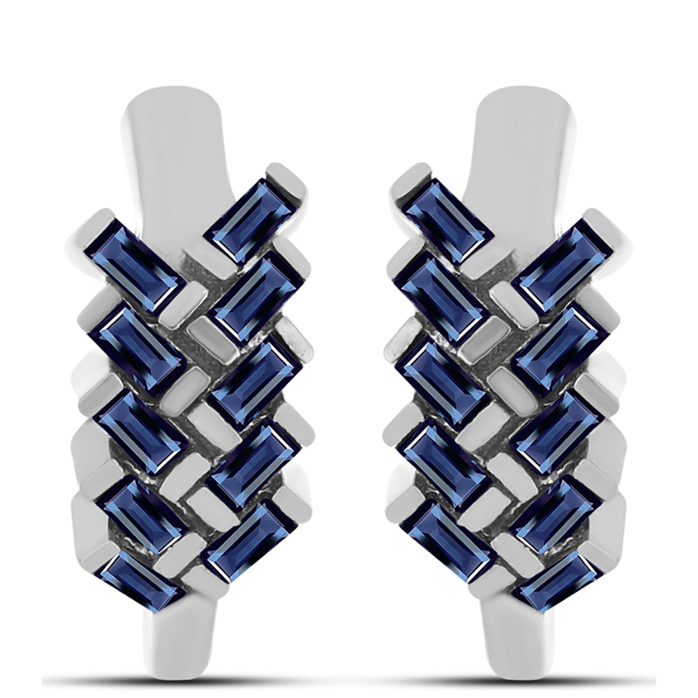 Cercei din Argint 925 ( 5.12 grame ) cu Moissanite Violet Imperial 0.94 Carate 1 