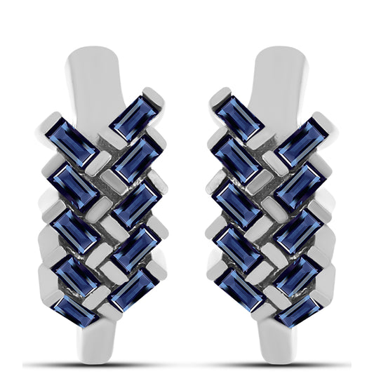 Cercei din Argint 925 ( 5.12 grame ) cu Moissanite Violet Imperial 0.94 Carate