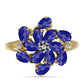 Inel din Argint 925 Placat cu Aur ( 3.25 grame ) cu Lapis Lazuli și Topaz Alb 2.69 Carate