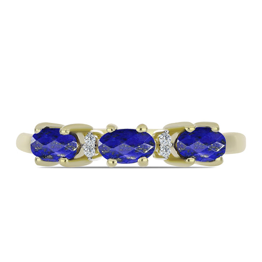 Inel din Argint 925 Placat cu Aur ( 2.18 grame ) cu Lapis Lazuli și Topaz Alb 0.72 Carate