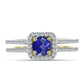 Inel din Argint 925 Placat cu Aur ( 3.05 grame ) cu Lapis Lazuli și Topaz Alb 1.34 Carate