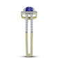 Inel din Argint 925 Placat cu Aur ( 3.05 grame ) cu Lapis Lazuli și Topaz Alb 1.34 Carate