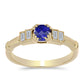 Inel din Argint 925 Placat cu Aur ( 2.92 grame ) cu Lapis Lazuli și Zircon Alb 0.91 Carate