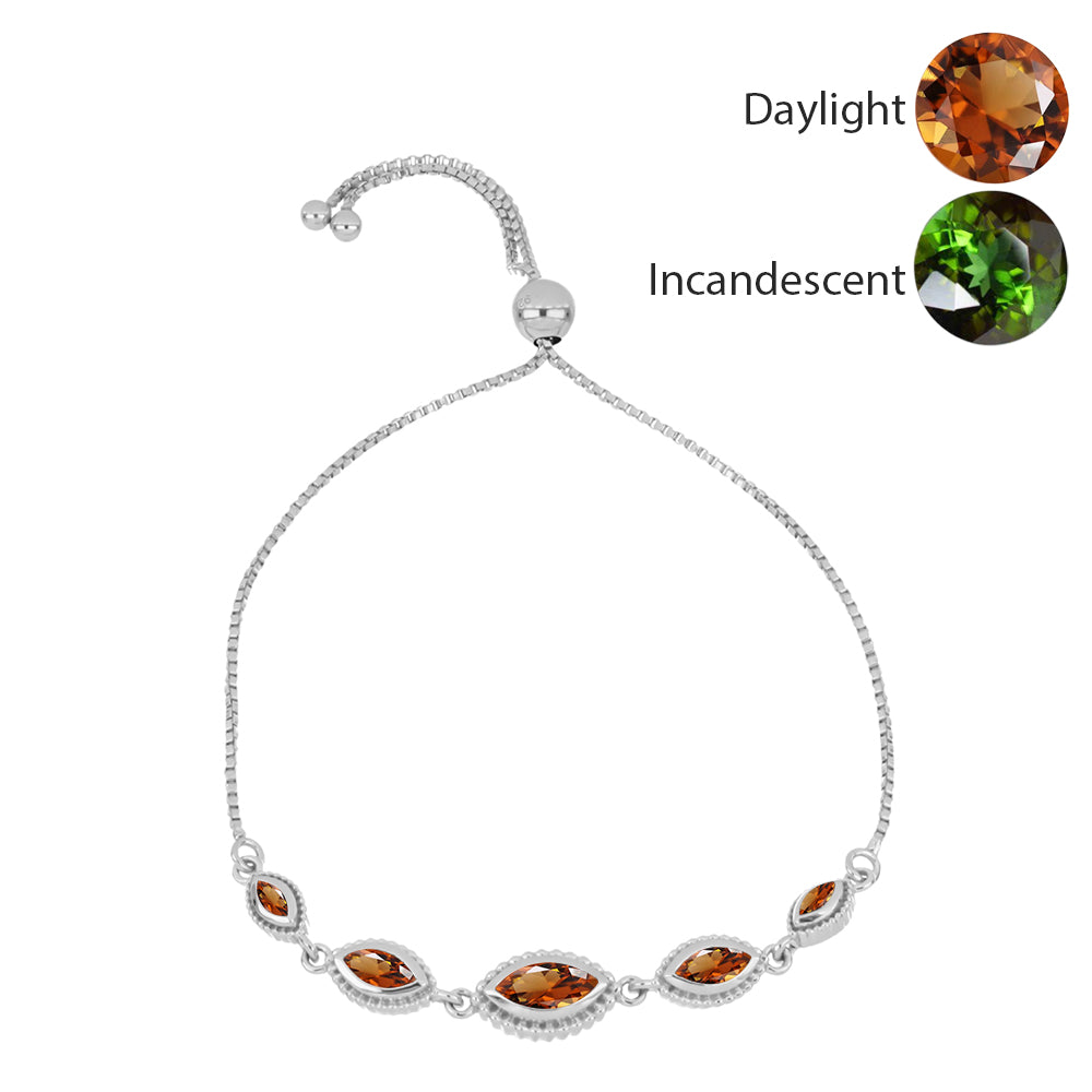 Brățară din Argint 925 ( 4.8 grame ) cu Zultanit Anatolian Certificat cultivat în laborator 1.44 Carate 1 