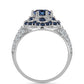 Inel din Argint 925 ( 4.47 grame ) cu Moissanite Violet Imperial și Topaz Alb 2.19 Carate