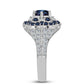 Inel din Argint 925 ( 4.47 grame ) cu Moissanite Violet Imperial și Topaz Alb 2.19 Carate