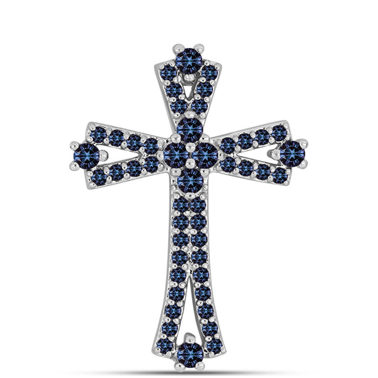 Cruce Pandantiv din Argint 925 ( 2.04 grame ) cu Moissanite Violet Imperial 0.58 Carate