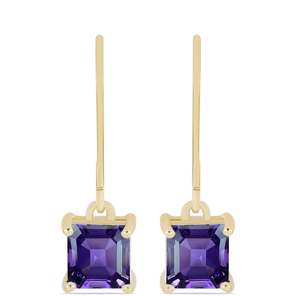 Cercei din Argint 925 Placat cu Aur ( 1.76 grame ) cu Ametist Marocan 2.11 Carate