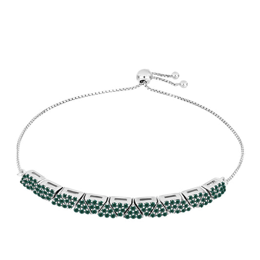 Brățară din Argint 925 ( 10.09 grame ) cu Moissanite verde-albăstrui marin 1.57 Carate