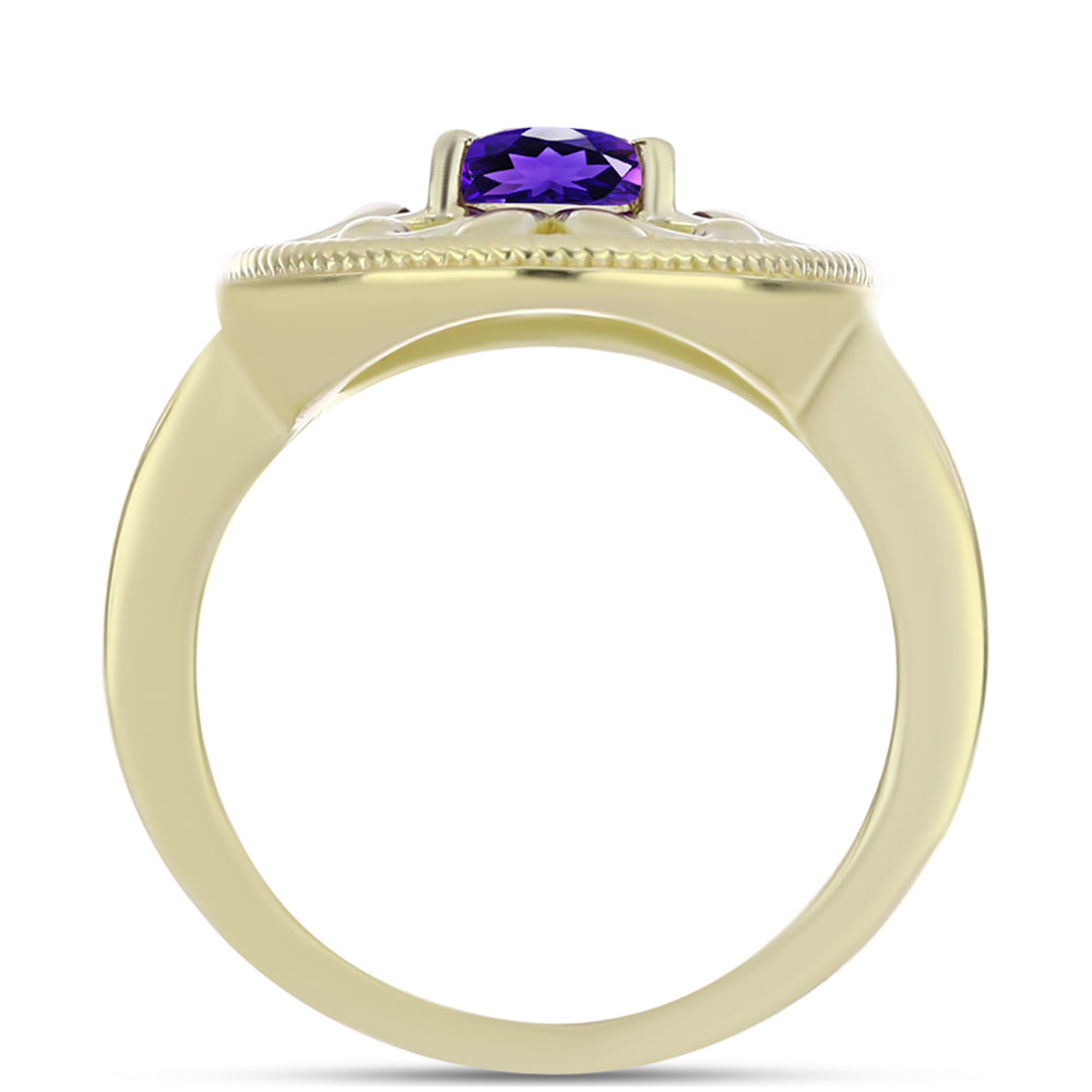 Inel din Argint 925 Placat cu Aur ( 4.82 grame ) cu Ametist Marocan 1.11 Carate 2 