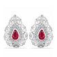 Cercei din Argint 925 ( 3.54 grame ) cu Rubin Malagasy și Topaz Alb 0.88 Carate