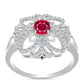 Inel din Argint 925 ( 3.89 grame ) cu Rubin Malagasy și Topaz Alb 1.33 Carate