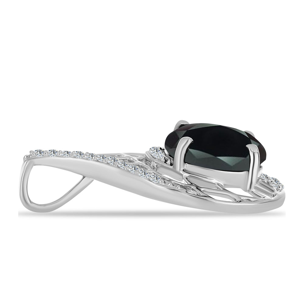 Pandantiv din Argint 925 ( 2.13 grame ) cu Obsidian și Topaz Alb 3.31 Carate