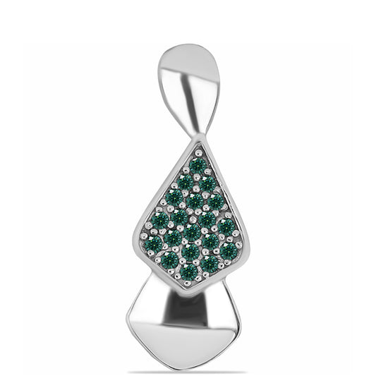 Pandantiv din Argint 925 ( 1.97 grame ) cu Moissanite verde-albăstrui marin 0.26 Carate