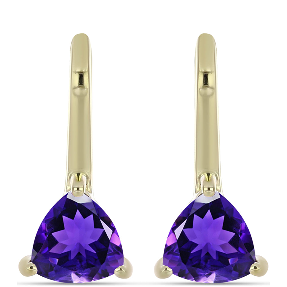 Cercei din Argint 925 Placat cu Aur ( 2.15 grame ) cu Ametist Marocan 0.76 Carate 1 