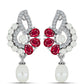 Cercei din Argint 925 ( 3.82 grame ) cu Rubin Malagasy și Perlă de Apă Dulce Albă 5.03 Carate