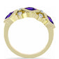 Inel din Argint 925 Placat cu Aur ( 3.84 grame ) cu Ametist Marocan și Topaz Alb 1.08 Carate