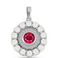 Pandantiv din Argint 925 ( 2.68 grame ) cu Rubin Malagasy și Perlă de Apă Dulce Albă 2.43 Carate