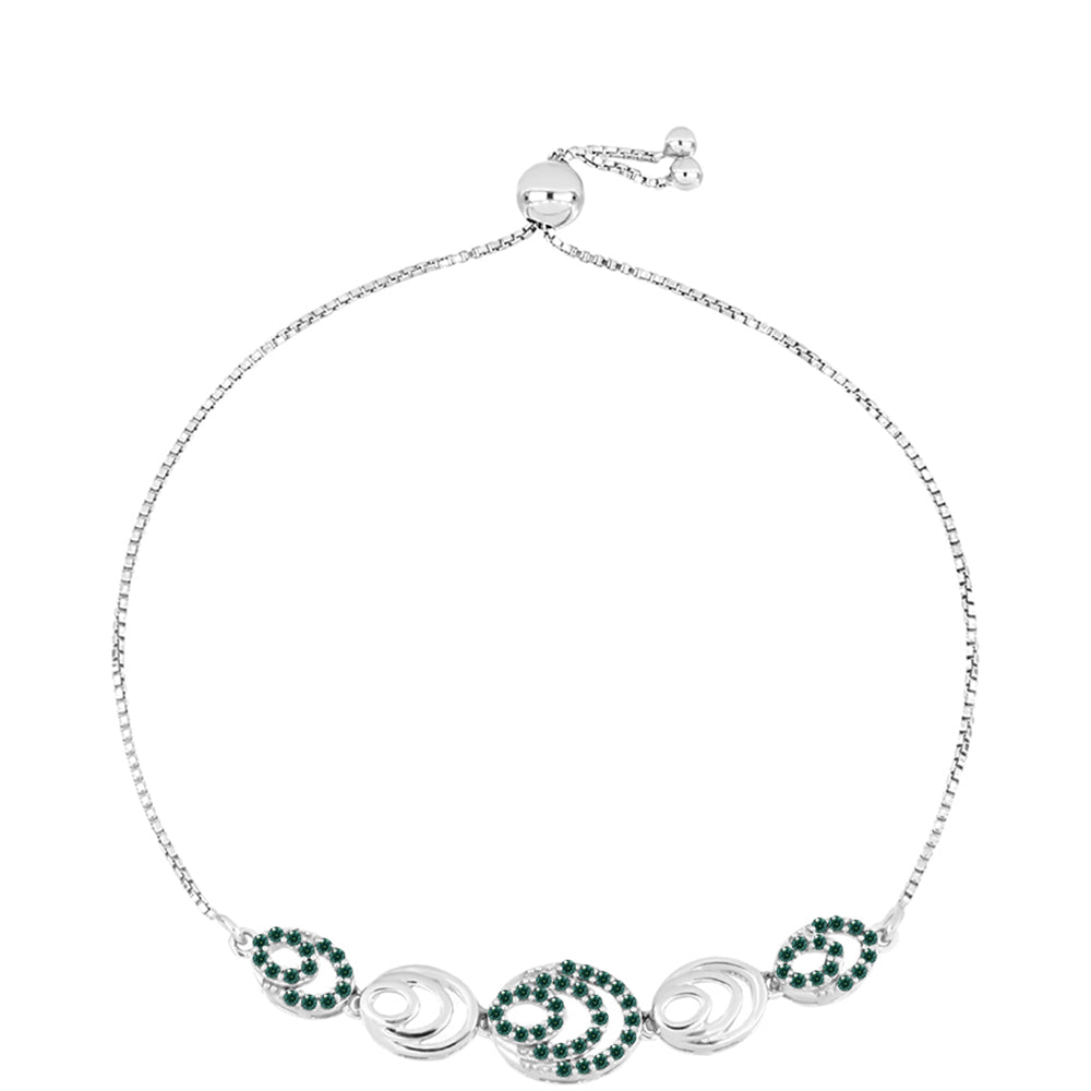 Brățară din Argint 925 ( 5.06 grame ) cu Moissanite verde-albăstrui marin 0.59 Carate