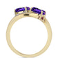 Inel din Argint 925 Placat cu Aur ( 2.7 grame ) cu Ametist Marocan și Topaz Alb 1.49 Carate