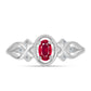 Inel din Argint 925 ( 2.41 grame ) cu Rubin Malagasy și Topaz Alb 0.41 Carate