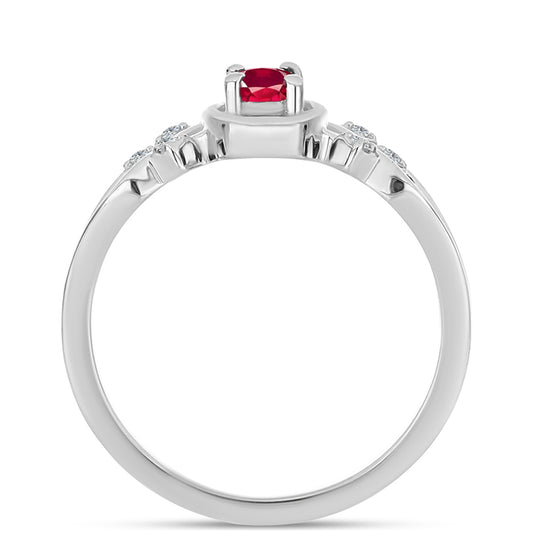 Inel din Argint 925 ( 2.41 grame ) cu Rubin Malagasy și Topaz Alb 0.41 Carate