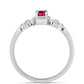 Inel din Argint 925 ( 2.41 grame ) cu Rubin Malagasy și Topaz Alb 0.41 Carate
