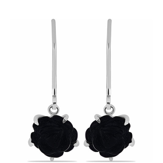 Cercei din Argint 925 ( 1.71 grame ) cu Obsidian 4.11 Carate