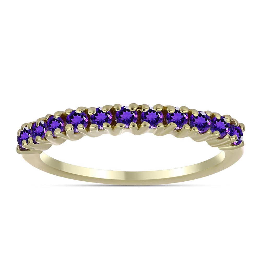 Inel din Argint 925 Placat cu Aur ( 1.44 grame ) cu Ametist Marocan 0.44 Carate 1 