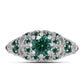 Inel din Argint 925 ( 2.83 grame ) cu Moissanite verde-albăstrui marin 1.18 Carate