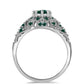 Inel din Argint 925 ( 2.83 grame ) cu Moissanite verde-albăstrui marin 1.18 Carate