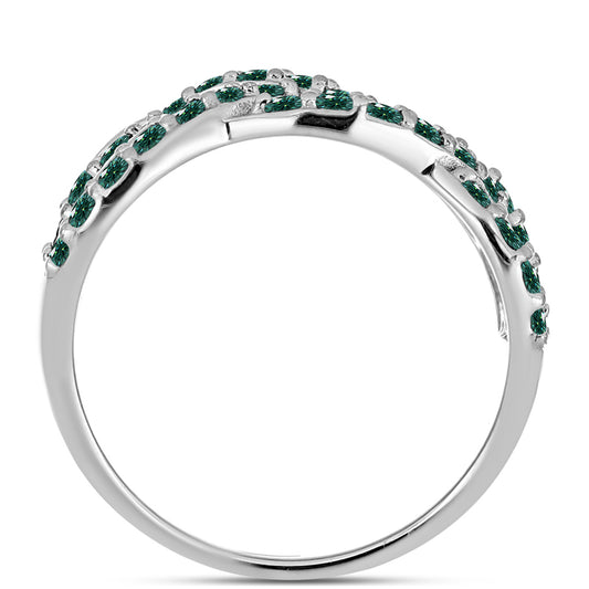 Inel din Argint 925 ( 5.48 grame ) cu Moissanite verde-albăstrui marin 0.96 Carate