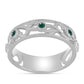 Inel din Argint 925 ( 3.5 grame ) cu Moissanite verde-albăstrui marin 0.16 Carate