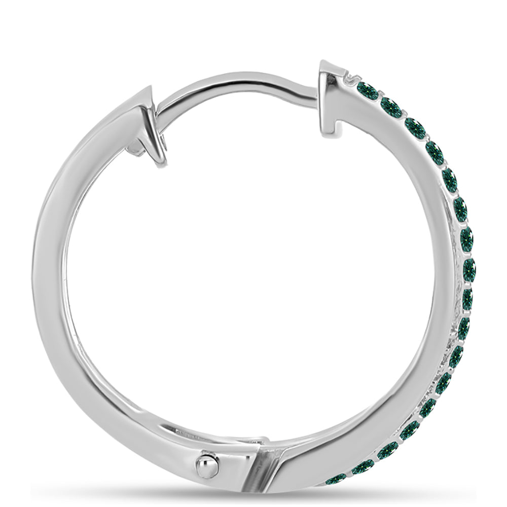 Cercei din Argint 925 ( 5.42 grame ) cu Moissanite verde-albăstrui marin 0.5 Carate