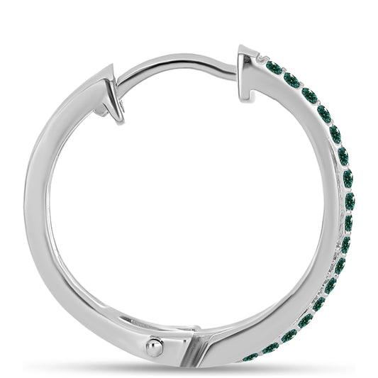Cercei din Argint 925 ( 5.42 grame ) cu Moissanite verde-albăstrui marin 0.5 Carate