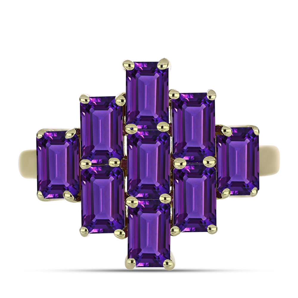 Inel din Argint 925 Placat cu Aur ( 3.22 grame ) cu Ametist Marocan 2.71 Carate 1 