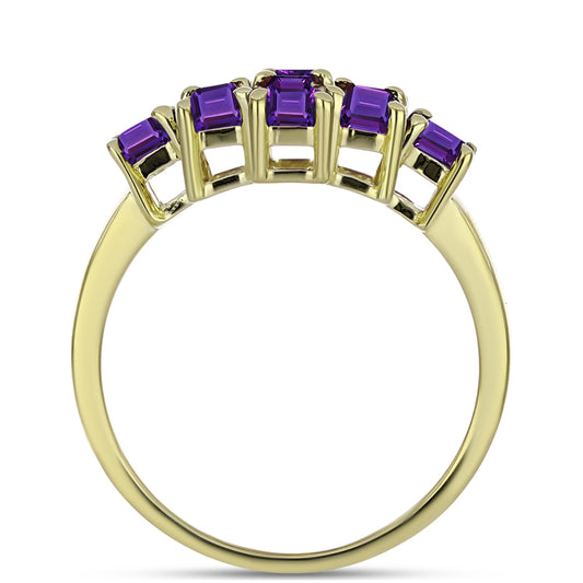 Inel din Argint 925 Placat cu Aur ( 3.22 grame ) cu Ametist Marocan 2.71 Carate