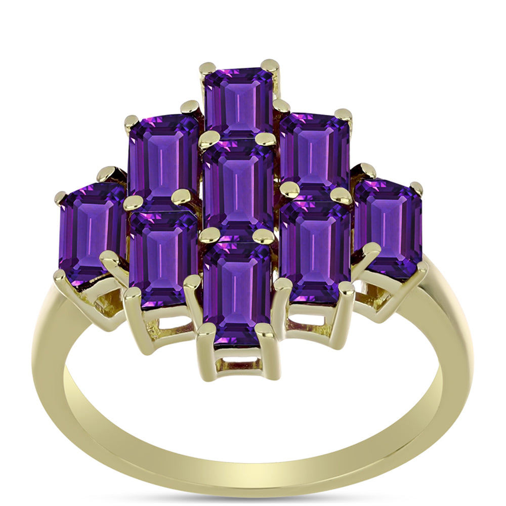 Inel din Argint 925 Placat cu Aur ( 3.22 grame ) cu Ametist Marocan 2.71 Carate 3 