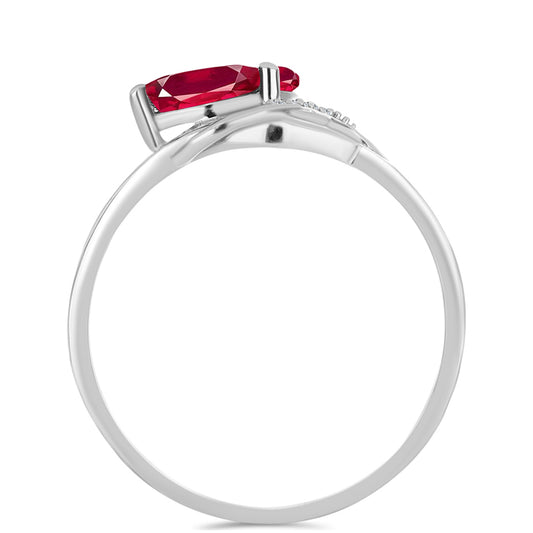 Inel din Argint 925 ( 1.62 grame ) cu Rubin Malagasy și Topaz Alb 0.77 Carate