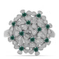 Inel din Argint 925 ( 6.87 grame ) cu Moissanite verde-albăstrui marin 0.38 Carate