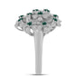 Inel din Argint 925 ( 6.87 grame ) cu Moissanite verde-albăstrui marin 0.38 Carate