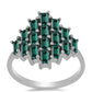 Inel din Argint 925 ( 3.92 grame ) cu Moissanite verde-albăstrui marin 1.83 Carate