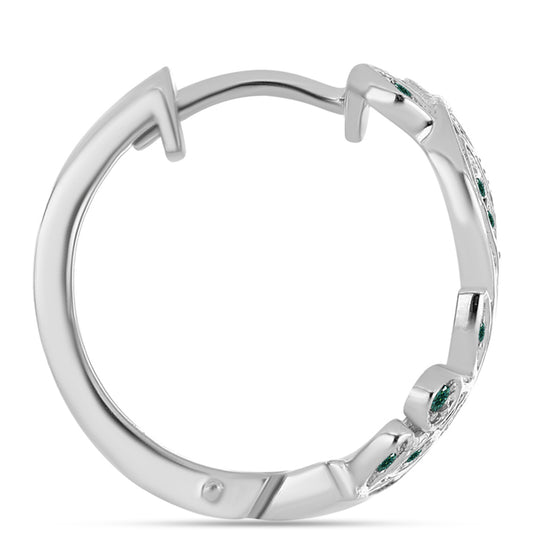 Cercei din Argint 925 ( 6.07 grame ) cu Moissanite verde-albăstrui marin 0.32 Carate