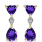 Cercei din Argint 925 Placat cu Aur ( 3 grame ) cu Ametist Marocan și Topaz Alb 2.13 Carate